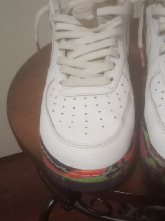 Nike Air Force 1 Marble Color Swirl White Sneakers Men\'s Size 9 AJ9507-100 main image 3